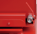 Bauer S3S Kippbehälter, 3-seitiger Abrollmechanismus, mit Siebblech und Ablasshahn, für Stapler 03