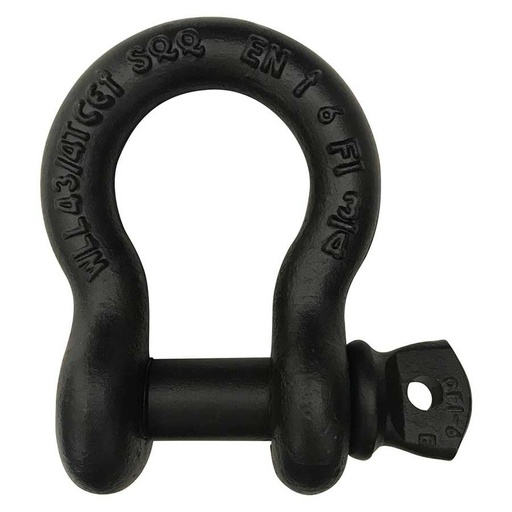 Schäkel geschweift mit Schraubbolzen, Schwarz