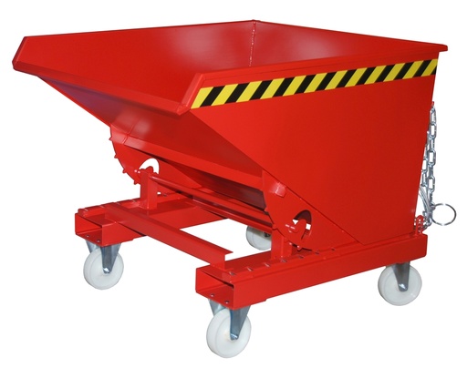 Bauer EXPO Kippbehälter lackiert mit Räder, Abrollmechanismus, für Stapler