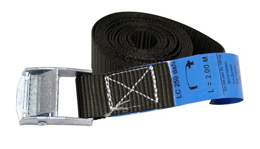 [SPB-1-KG-Z] Zurrgurt 1-teilig - Klemmschloss - Full-Black
